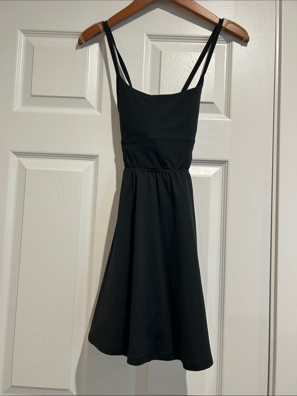 Classic Black Spaghetti-Strap Athletic Dress